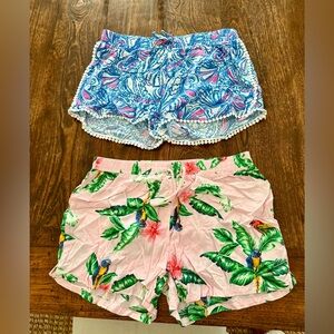 Lilly Pulitzer Blue and Pink Paisley Shorts pink beach shorts bundle